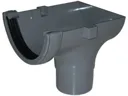 FloPlast Grey Round Stop end Gutter outlet, (L)139mm (Dia)112mm