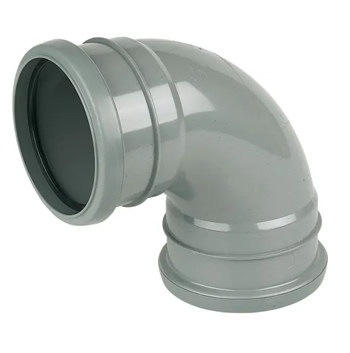 FloPlast Ring seal soil Grey Soil & vent bend, (Dia)110mm (L)133mm