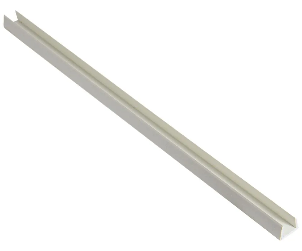 Smooth White PVC Edge trim, (L)2.5m (W)14mm (T)23mm