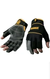 DeWalt 3 Finger Framer Grip Gloves  Black/Yellow Size 9