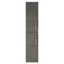 Vasari Vista Brown Grey Avola 2 Door Wall Hung Bathroom Cabinet - 1400 x 300mm