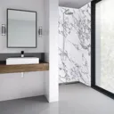 Splashwall Elite Matt Grey & white Rectangular Bath panel (W)1200mm