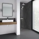Splashwall Elite Matt Charcoal & eucalyptus Rectangular Bath panel (W)1200mm
