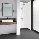 Splashwall Elite Matt Nero port bianco 1 sided Shower Wall panel kit (L)2420mm (W)1200mm (T)11mm