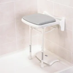 AKW Fold Up Shower Seat with Grey Pad - 02010P