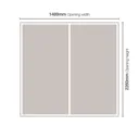 Classic Mirrored White 2 door Sliding Wardrobe Door kit (H)2260mm (W)1489mm