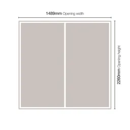 Classic Mirrored White 2 door Sliding Wardrobe Door kit (H)2260mm (W)1489mm