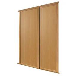 Shaker Natural oak effect 2 door Sliding Wardrobe Door kit (H)2223mm (W)610mm