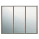 Shaker Mirrored Stone grey 3 door Sliding Wardrobe Door kit (H)2260mm (W)1680mm