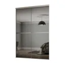 Minimalist Mirrored Grey 2 door Sliding Wardrobe Door kit (H)2260mm (W)1200mm