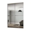 Minimalist Mirrored 2 door Sliding Wardrobe Door kit (H)2260mm (W)1200mm