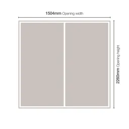 Minimalist Arctic white 2 door Sliding Wardrobe Door kit (H)2260mm (W)1504mm