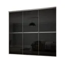 Minimalist Black 3 door Sliding Wardrobe Door kit (H)2260mm (W)1790mm