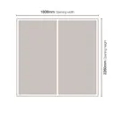 Minimalist Arctic white 2 door Sliding Wardrobe Door kit (H)2260mm (W)1808mm