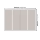 Minimalist Mirrored Grey 4 door Sliding Wardrobe Door kit (H)2260mm (W)2400mm