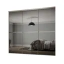 Minimalist Mirrored Grey 3 door Sliding Wardrobe Door kit (H)2260mm (W)2702mm