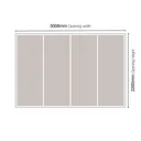 Minimalist Mirrored Grey 4 door Sliding Wardrobe Door kit (H)2260mm (W)3008mm