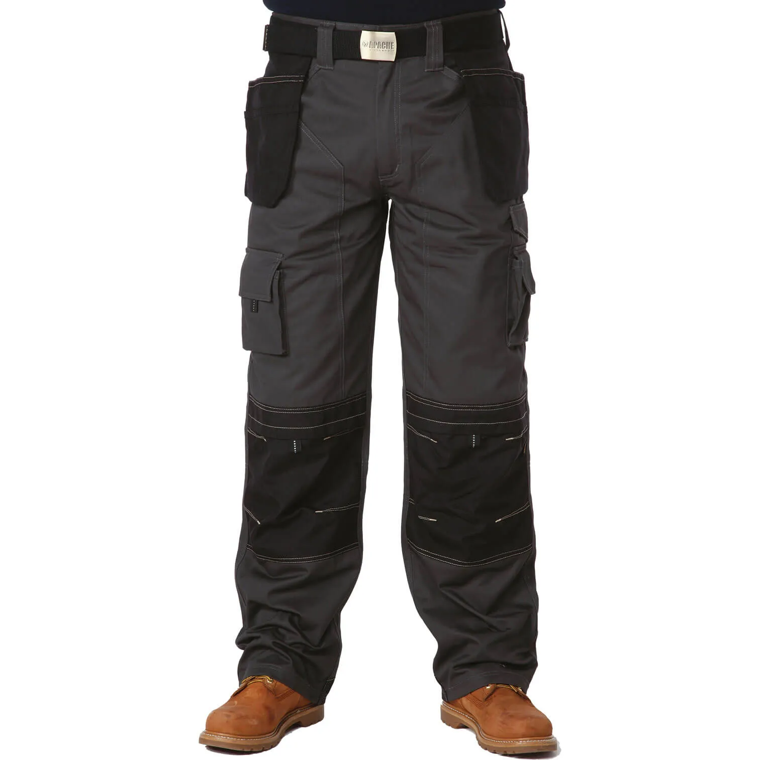 Apache Mens Holster Pocket Trousers - Black / Grey, 36", 31"