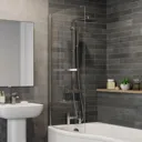 Ceramica Curved Shower Bath Screen with Rail