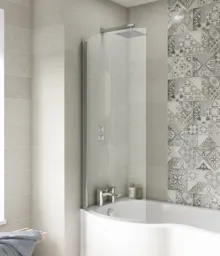 Ceramica P Shaped Shower Bath Screen