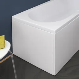 Ceramica White Gloss P Shaped Shower Bath End Panel