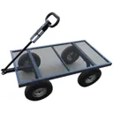 Handy THDLGT Large Steel Garden Trolley with Liner, Tray and Punctureless Wheels - 400Kg
