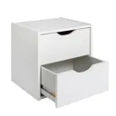 Hartnett Matt soft white 2 Drawer Bedside chest (H)435mm (W)450mm (D)388mm