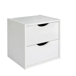 Hartnett Matt soft white 2 Drawer Bedside chest (H)435mm (W)450mm (D)388mm