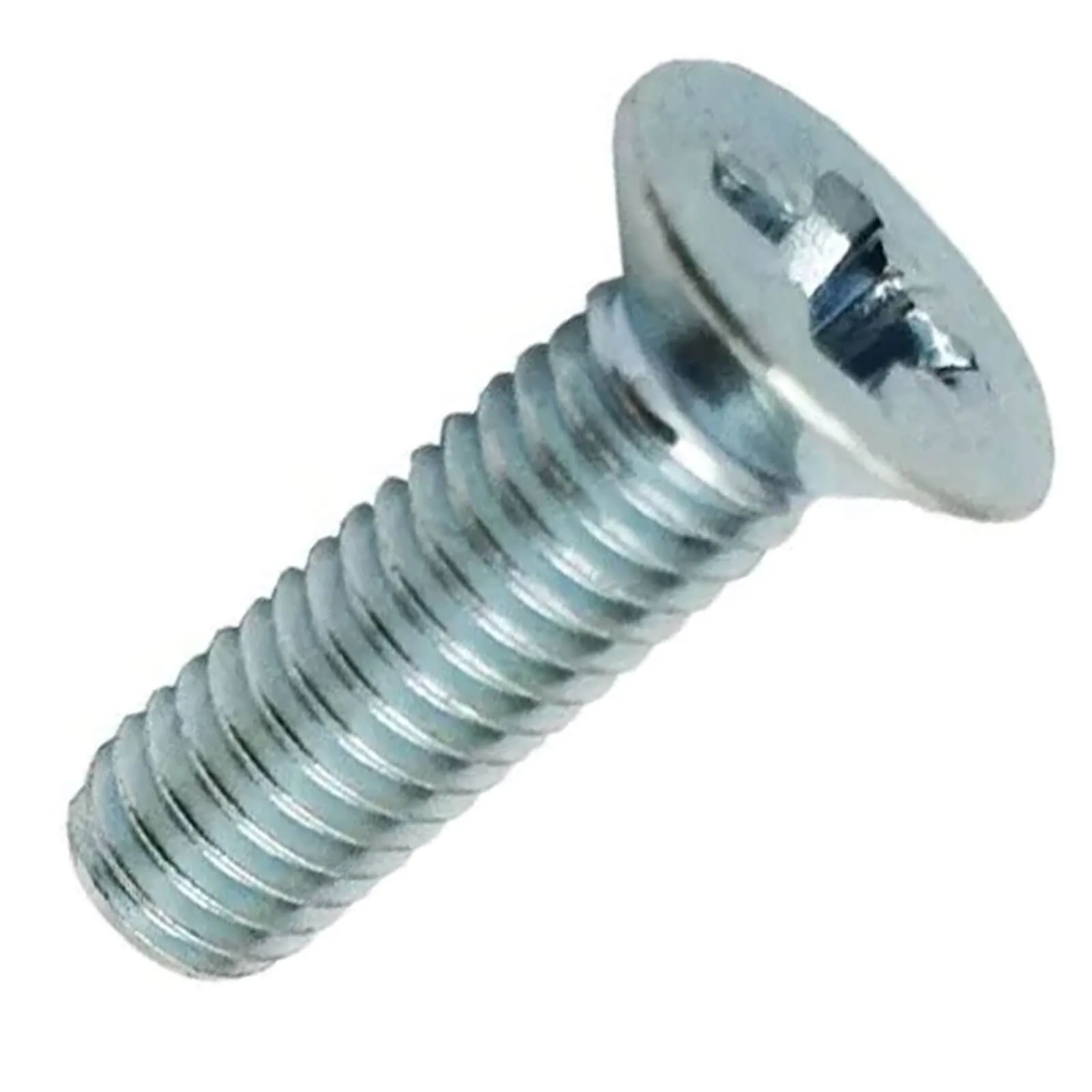 Machine Screw Pozi Countersunk Bright Zinc Plated - M4, 8mm, Pack of 100