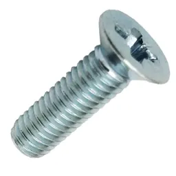 Machine Screw Pozi Countersunk Bright Zinc Plated - M4, 10mm, Pack of 100