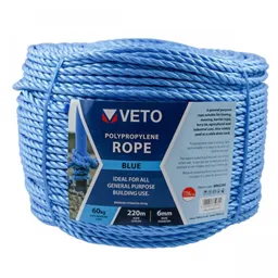 TIMco Poly Rope Coil 6 x 220mtr Blue