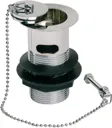 1 1/4" Chrome Basin Waste with Plug - Slotted - For Basin With Overflow Hole