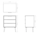 Kyoto Matt grey & white 3 Drawer Midi Chest (H)740mm (W)575mm (D)395mm