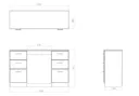 Tenby Dark oak effect 6 Drawer Desk (H)795mm (W)1275mm (D)415mm
