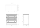 Warwick Matt cream oak effect 3 Drawer Bedside chest (H)695mm (W)765mm (D)415mm