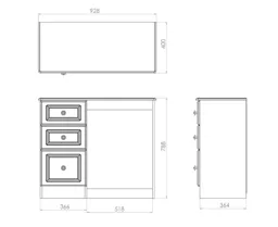 Warwick Matt white 3 Drawer Desk (H)795mm (W)930mm (D)415mm