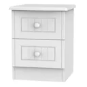 Warwick Matt white 2 Drawer Compact Bedside chest (H)505mm (W)395mm (D)415mm