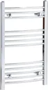 Dual Fuel Heated Towel Rail 750 x 450mm Curved Thermostatic