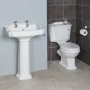 Park Lane Legend Full Pedestal 600mm 2 Tap Hole Bathroom Basin
