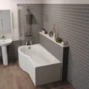 Ceramica P Shaped Shower Bath Bundle 1700mm Left Hand - Including Shower Screen and Front Bath Panel
