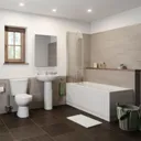 Essentials Bathroom Suite with Single Ended Square Bath - 1700mm