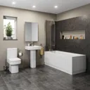 Royan Bathroom Suite with Single Ended Square Bath -1700 x 700mm