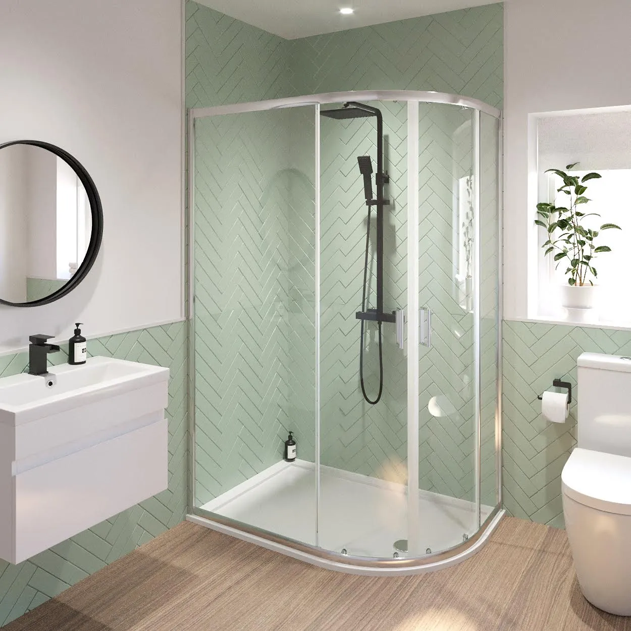 Luxura Offset Quadrant Shower Enclosure 1200mm x 900mm - 6mm Glass (Right Hand Entry)
