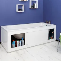 Croydex Unfold N Fit Storage Bath Side & End Panel Pack - White Gloss MDF 1680mm