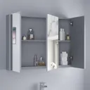 Aurora Triple Door Grey Gloss Mirror Cabinet 650 x 900mm