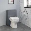 Aurora Grey Gloss Toilet & Basin Vanity Unit - 900mm Width (215mm Depth)