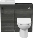 Aurora Charcoal Grey Toilet & Basin Vanity Unit - 900mm Width (215mm Depth)