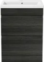 Artis Charcoal Grey Floor Standing Drawer Vanity Unit & Basin - 600mm Width