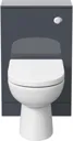 Artis Grey Gloss Concealed Cistern Unit & Toilet - 500mm Width (215mm Depth)