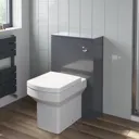 Artis Grey Gloss Concealed Cistern Unit & Royan Toilet - 500mm Width (215mm Depth)